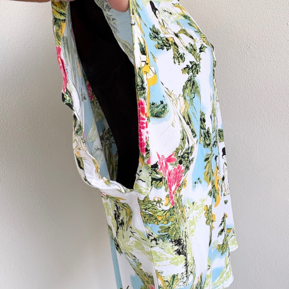 Natori Landscape Print Pajama Set Womens XL Blue Multi Oriental - Picture 6 of 12